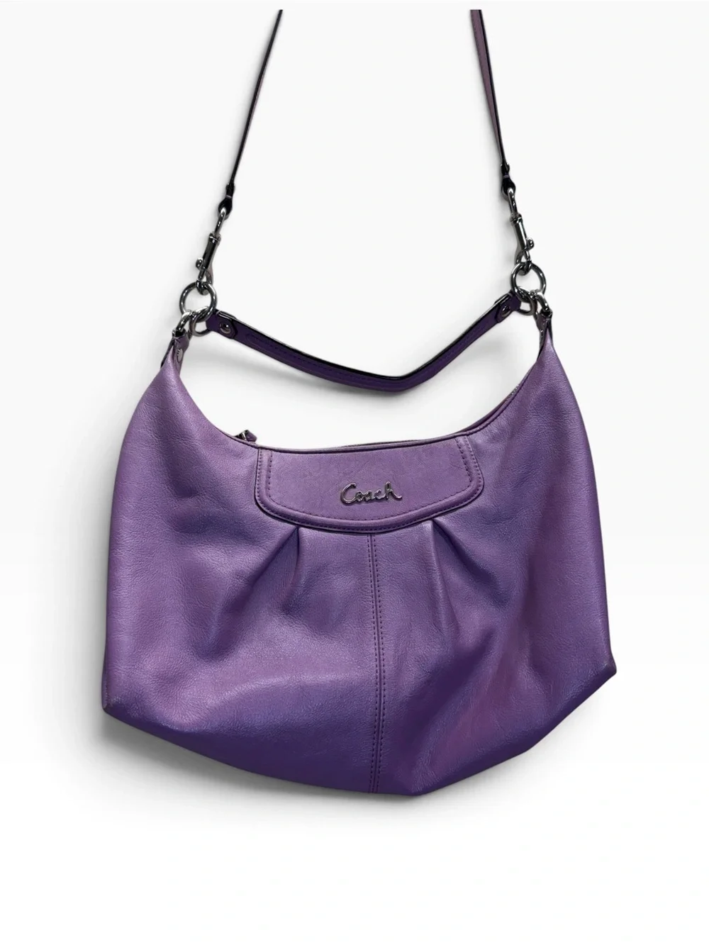 Coach 2012 Ashley F19761 Purple Leather Convertible Hobo Shoulder Crossbody Bag
